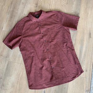 Hurley Heather Red Mens Short Sleeve Button Down